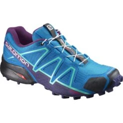 Salomon Women's Speedcross 4 Trail Running Shoes Hawaiian Surf - Astral Aura - Grape Juice|-|Souliers De Course Sur Sentier Speedcross 4 Femme Hawaiian Surf - Astral Aura - Grape Juice