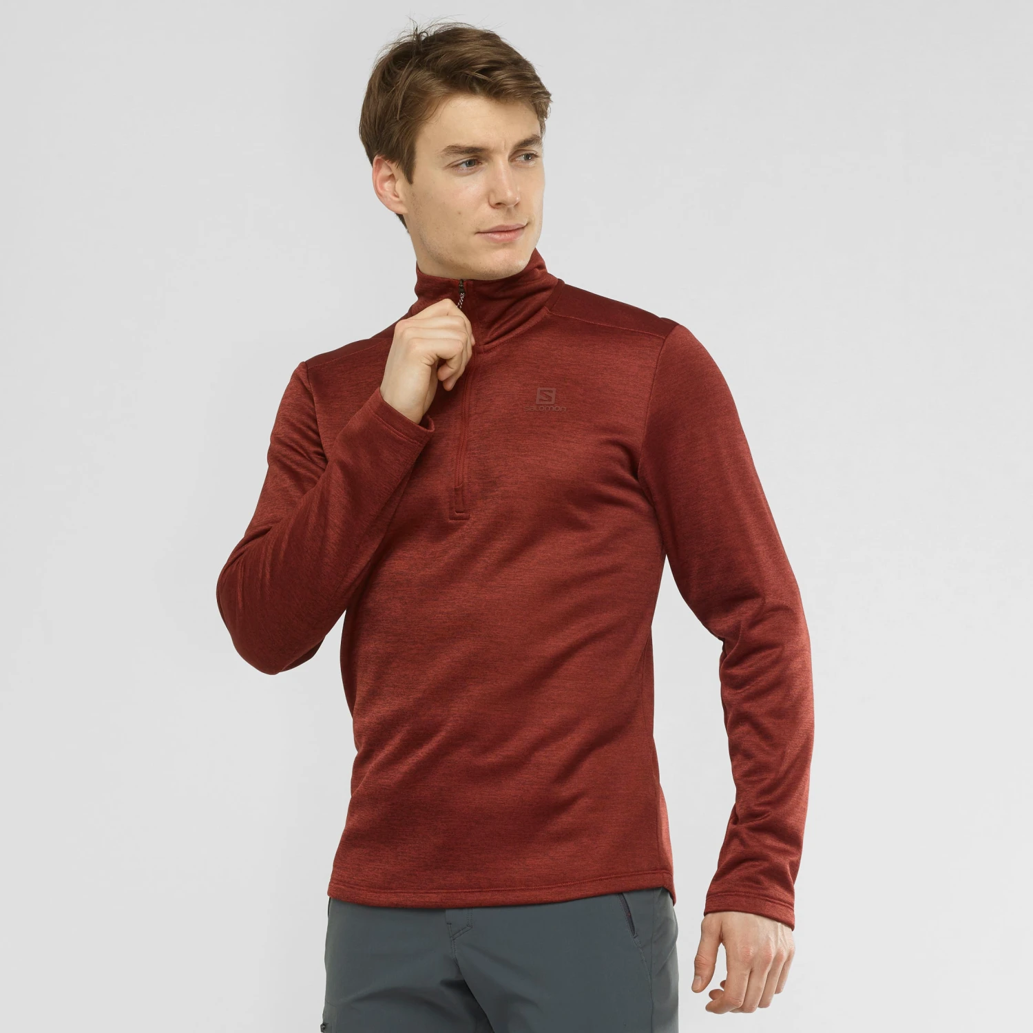 Salomon Essential Lightwarm Seamless Half Zip - Men's|-|Couche Intermédiaire à Demi-glissière Essential Lightwarm Seamless - Homme - Image 12