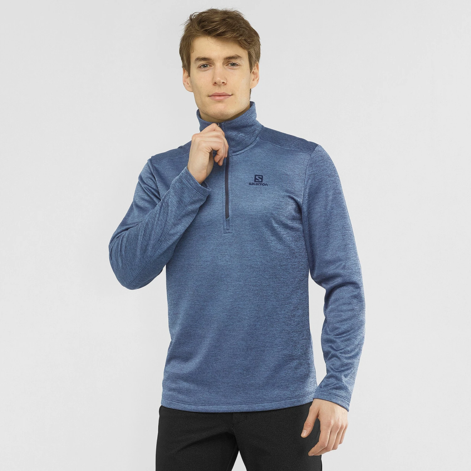 Salomon Essential Lightwarm Seamless Half Zip - Men's|-|Couche Intermédiaire à Demi-glissière Essential Lightwarm Seamless - Homme - Image 11