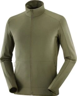 Salomon Essential Lightwarm Full Zip Midlayer Jacket - Men's|-|Manteau Intermédiaire à Glissière Pleine Longueur Essential Lightwarm - Homme