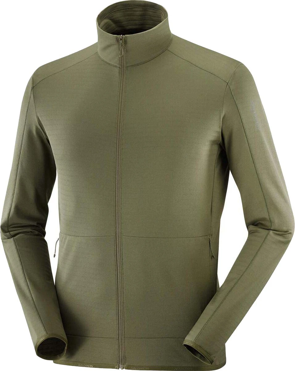 Salomon Essential Lightwarm Full Zip Midlayer Jacket - Men's|-|Manteau Intermédiaire à Glissière Pleine Longueur Essential Lightwarm - Homme