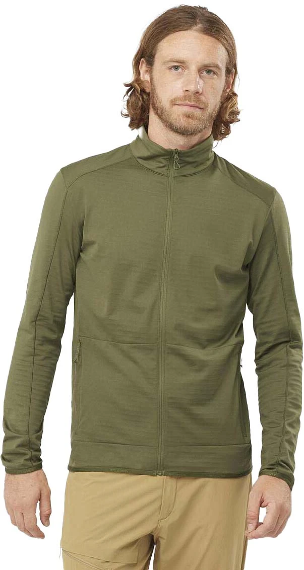 Salomon Essential Lightwarm Full Zip Midlayer Jacket - Men's|-|Manteau Intermédiaire à Glissière Pleine Longueur Essential Lightwarm - Homme - Image 4