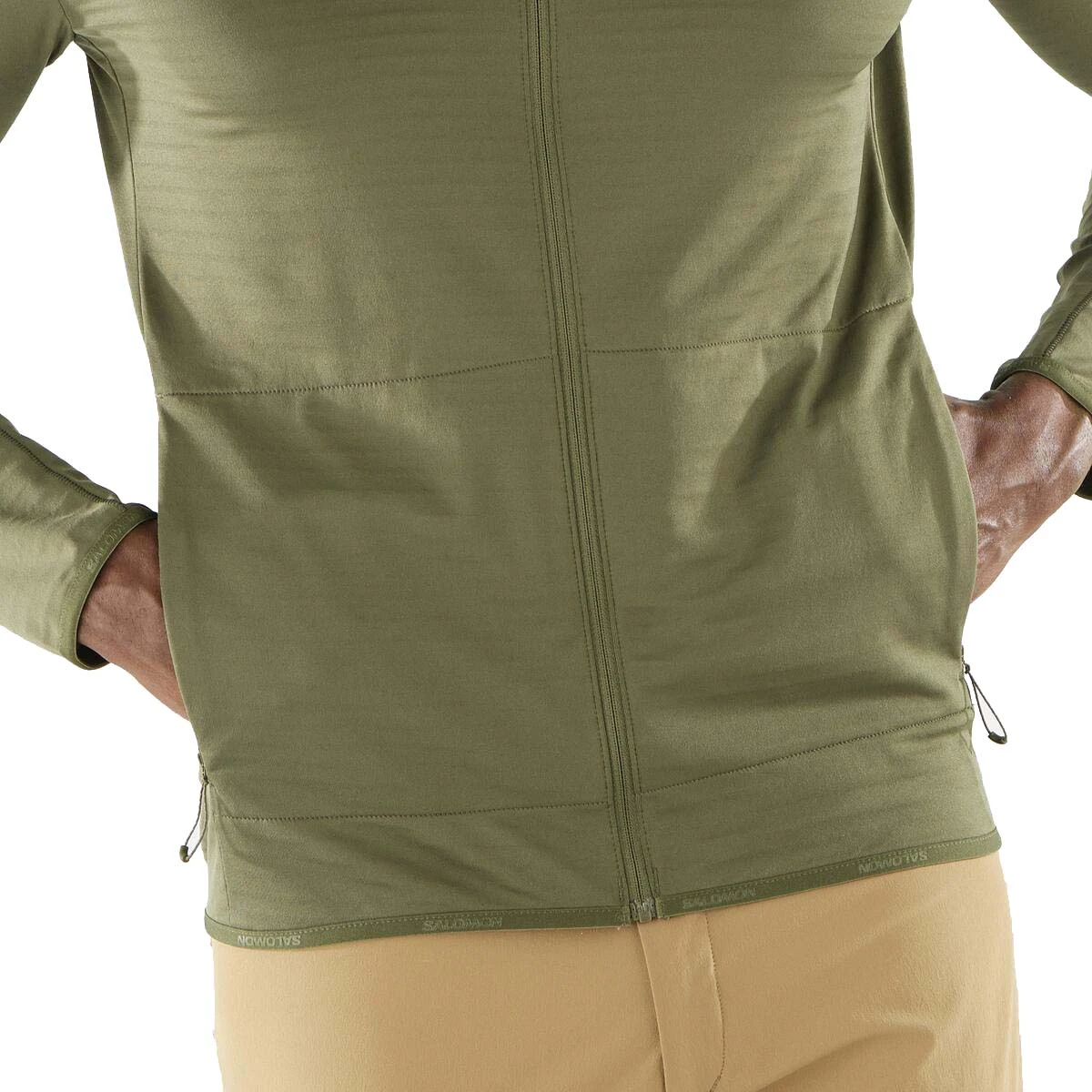 Salomon Essential Lightwarm Full Zip Midlayer Jacket - Men's|-|Manteau Intermédiaire à Glissière Pleine Longueur Essential Lightwarm - Homme - Image 3